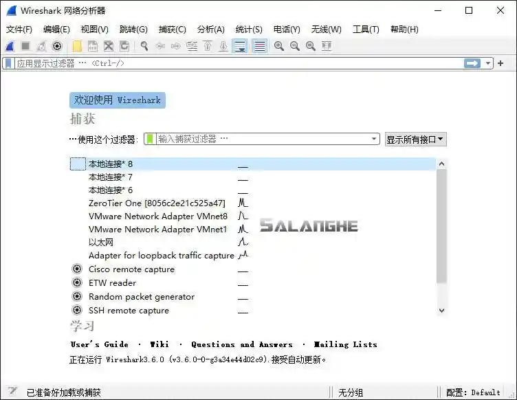 网络抓包工具 Wireshark v4.6.0 中文便携版