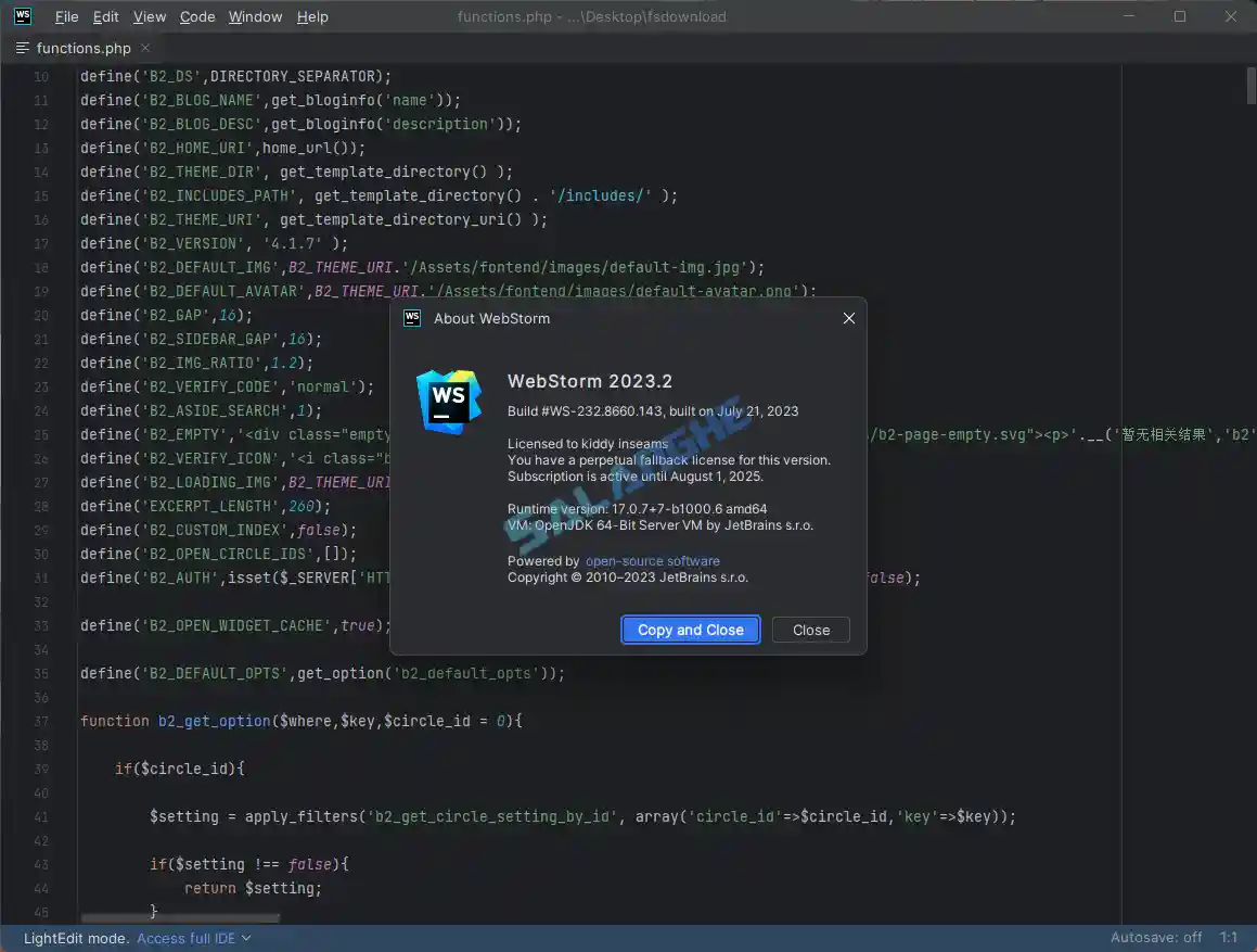 webstorm2025中文激活版2025.2.4.0正式版