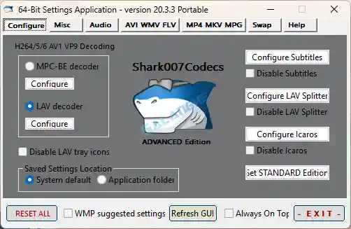 影音解码器 ADVANCED Codecs v20.4.2 便携版