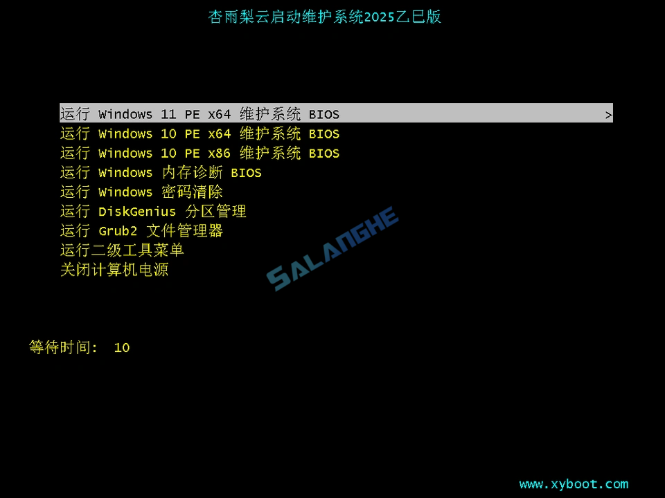杏雨梨云启动维护PE系统2025乙巳版之仲夏