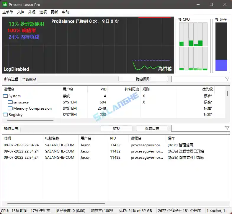 系统优化工具Process Lasso v16.0.2.10 / v16.0.3.21 Beta 便携版