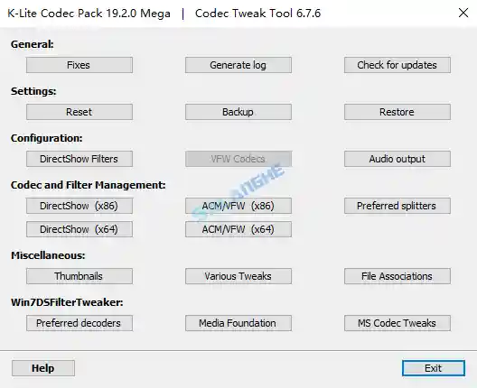 媒体解码器 K-Lite Codec Pack Mega 19.2.5 最新版
