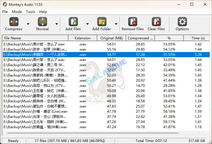 音频压缩 Monkey's Audio v11.63 最新版