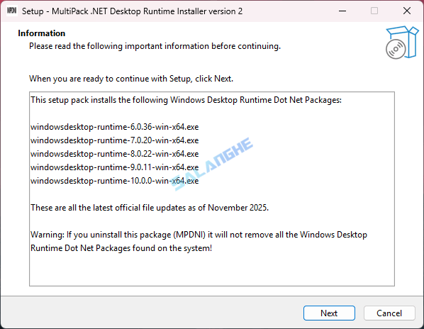MultiPack .NET Desktop Runtime Installer(.NET 运行库集合包)v2.0