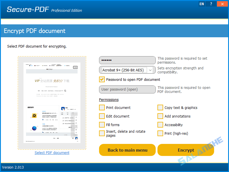ASCOMP Secure-PDF Pro (PDF文件加密) v2.013 便携版