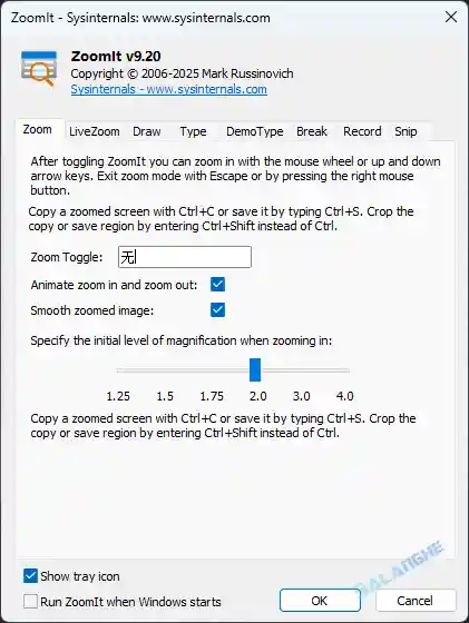 Sysinternals ZoomIt (放大镜工具) v9.20 绿色版