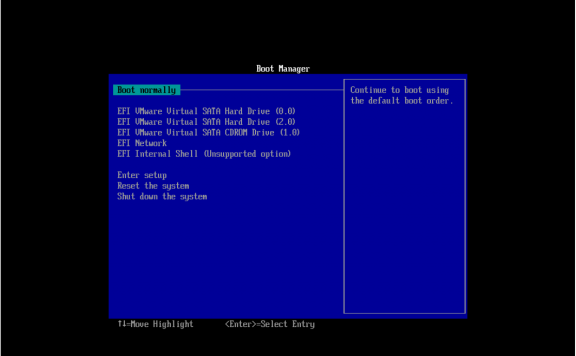 VMware16安装Win10系统出现Boot Manager界面的解决方法